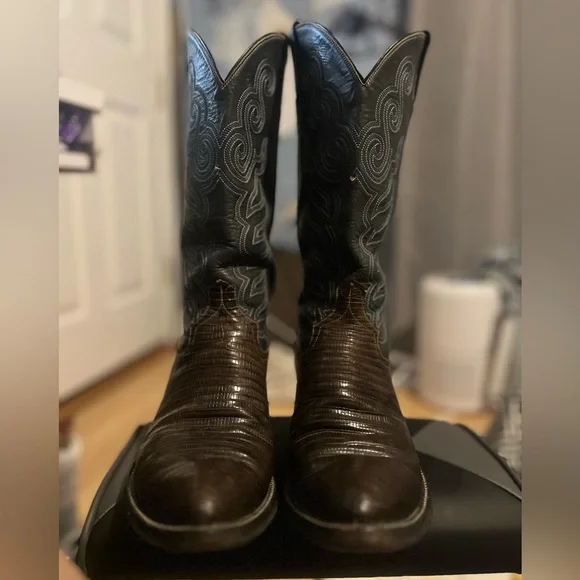Shoes | Cowboy Boots Imperial Exotic Lizard Skin Mens Size 8 